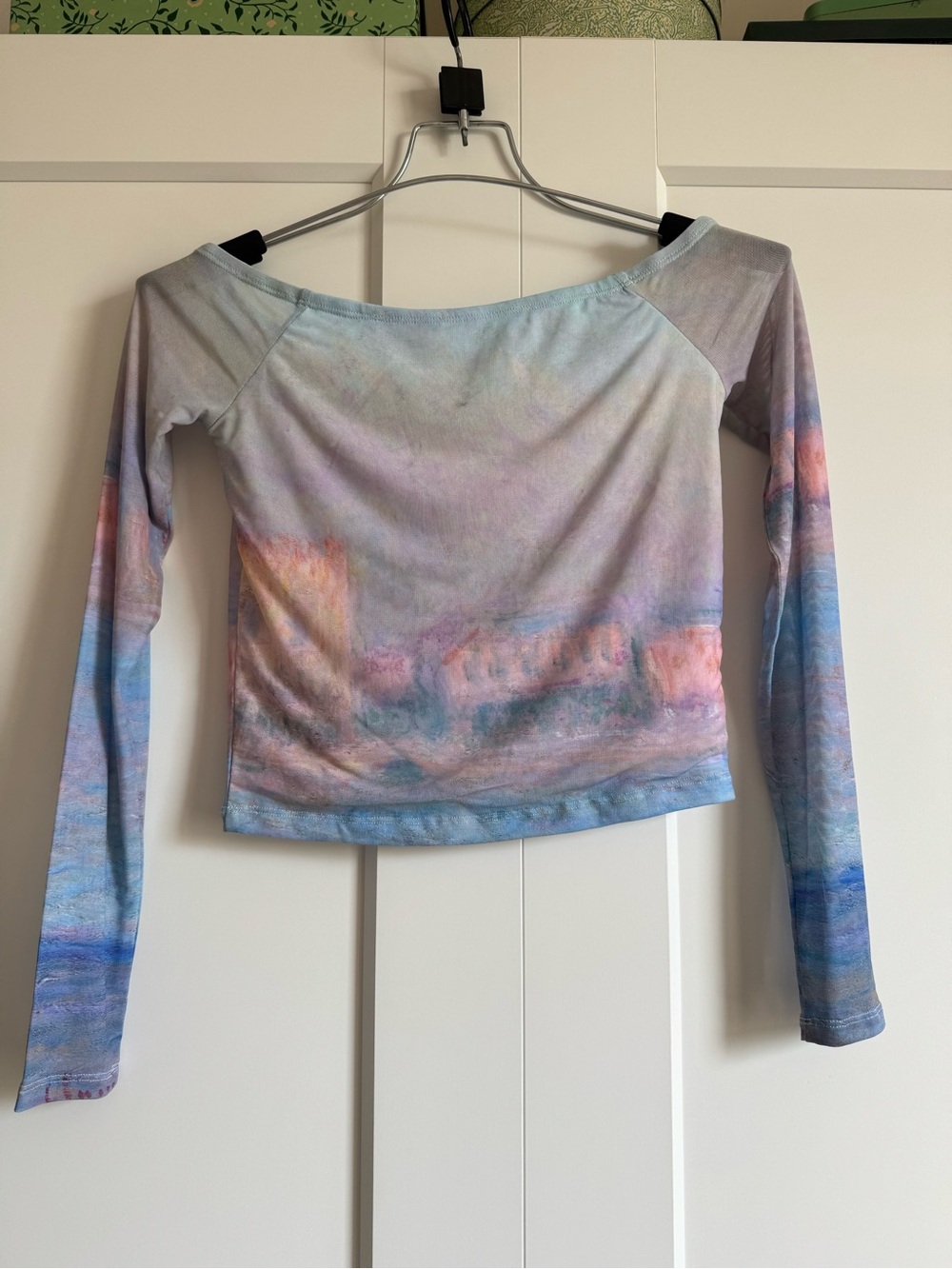 The Met x Pacsun Claude Monet Off-The-Shoulder Long Sleeve Cropped Top XS - Picture 4 of 4